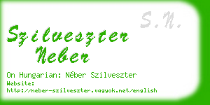szilveszter neber business card